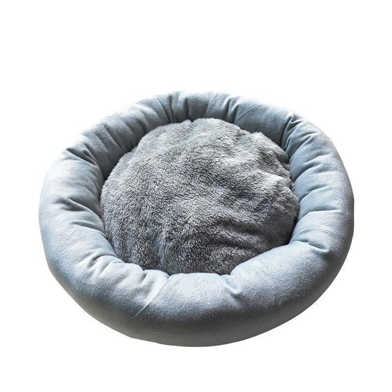 Round Pet Bed: Foldable, Washable, Warm Pad for Cats, Kittens, Puppies, and Dogs - Suitable for Autumn and Winter.