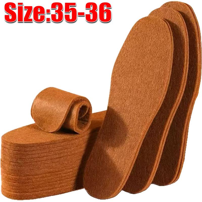 

5pairs 2026 Camel Wool Insoles Winter Warm Soft Plush Thicken Foot Thermal Shoe Insoles for Women Men Snow Boots Shoes Heat Pads 1pair