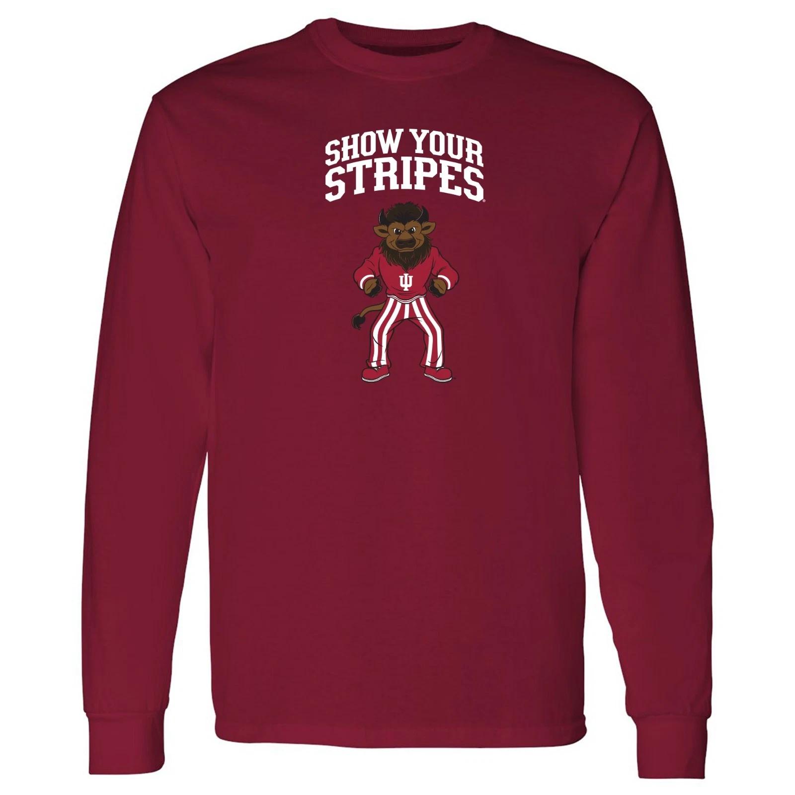Indiana Show Your Stripes Mascot Spirit Mark Longsleeve - Cardinal S