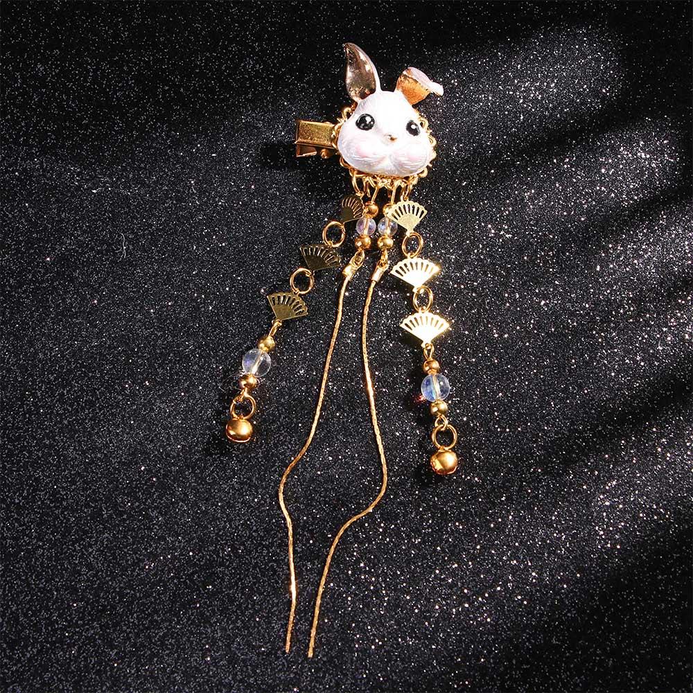 Girl Cute Cosplay Kimono Hanfu Tassels Hair Clip Hairpin Hair Accessories Rabbit