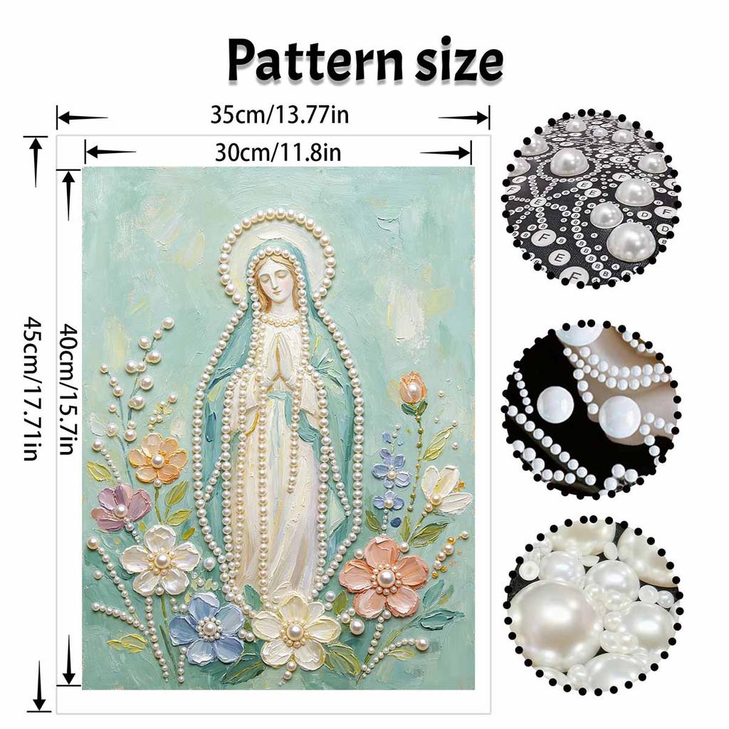 Virgin Mary Pearl Painting Handmade Diy Pearl Art Painting Stickers Home Decoration Gifts
