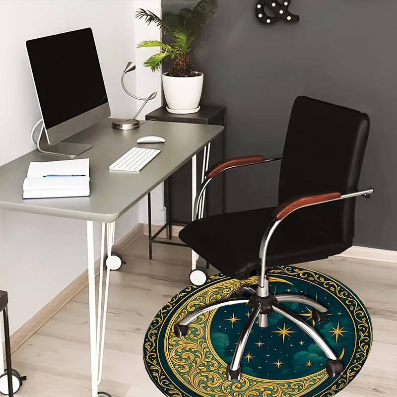

1pc Office Carpet Chair Mats Celestial Ornament Design Perfect for Decorating Office Chairs, Living Rooms, Or Bedrooms.YDT099 80cm by 80cm