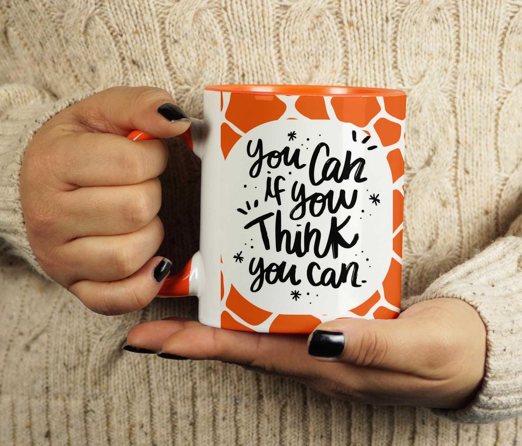 Inkdotpot You Can If You Think You Can 11 Oz Ceramic Coffee Mug Inspirational Quotes Employee Boss Coworkers Birthday