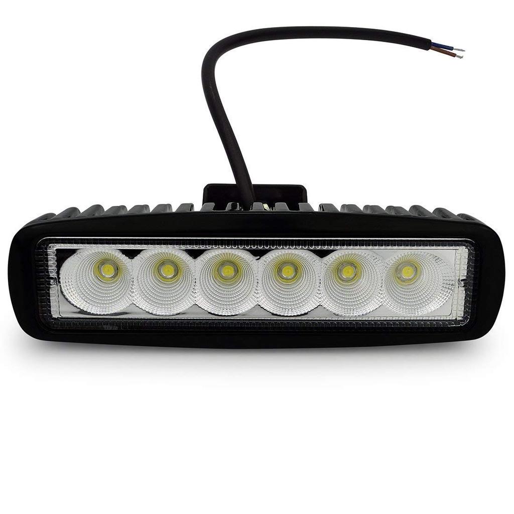 LED Work Light, Wide Angle, 18W, Fully Waterproof, IP67, 10V-30V, 6-LED, Compact, for Tractors/Trucks/Motorcycles, Noiseless, High Brightness, Shockpr