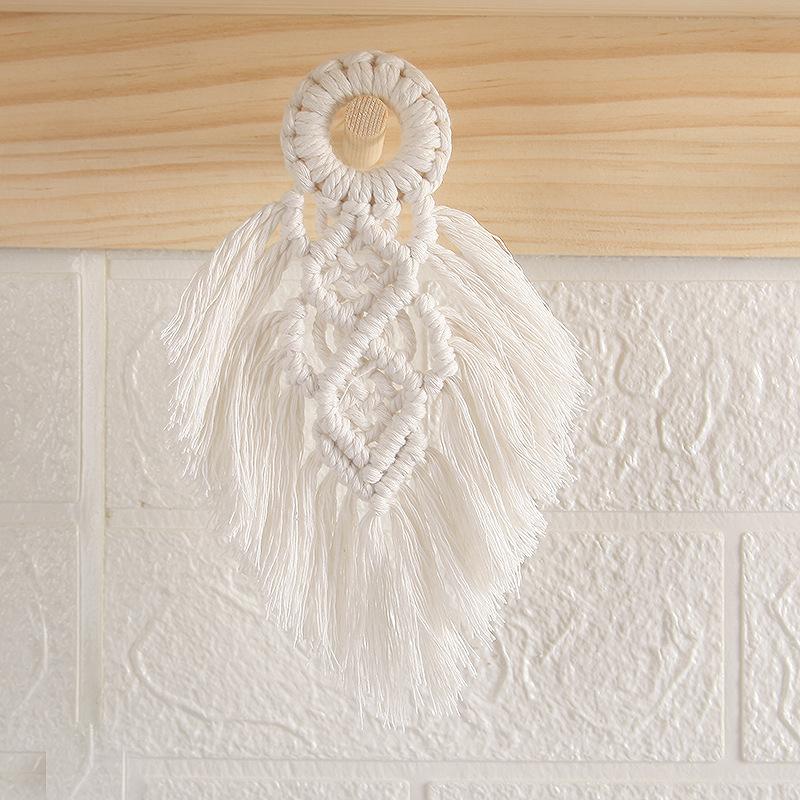 

1PC Bohemian hanging cotton rope woven wall hanging handmade tapestry home wall decoration small pendant A