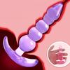 Plug Anale in Silicone con Perline per Stimolazione della Prostata Giocattolo Unisex per Adulti Viola Rosa