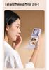 Portable Neck-Hanging USB Fan with Foldable Stand and Makeup Mirror