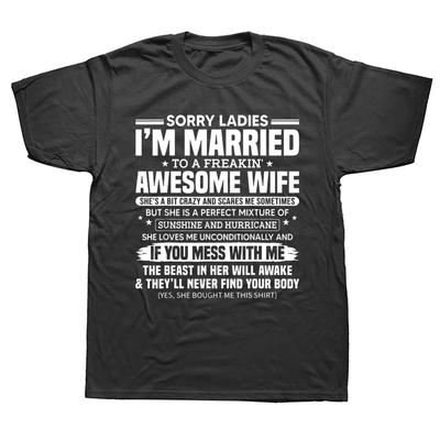 Lustige Entschuldigung Damen Ich Bin Mit Toller Frau Verheiratet Geschenk T-Shirts Grafik Baumwolle Streetwear Kurzarm Sommer T-Shirt Herrenbekleidung