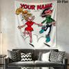 Custom Name Gaston Lagaffe Wall Tapestry Aesthetic Wall Hanging Printed Fabric Blanket Decorative Tapestries for Bedroom Living Room Home Decor