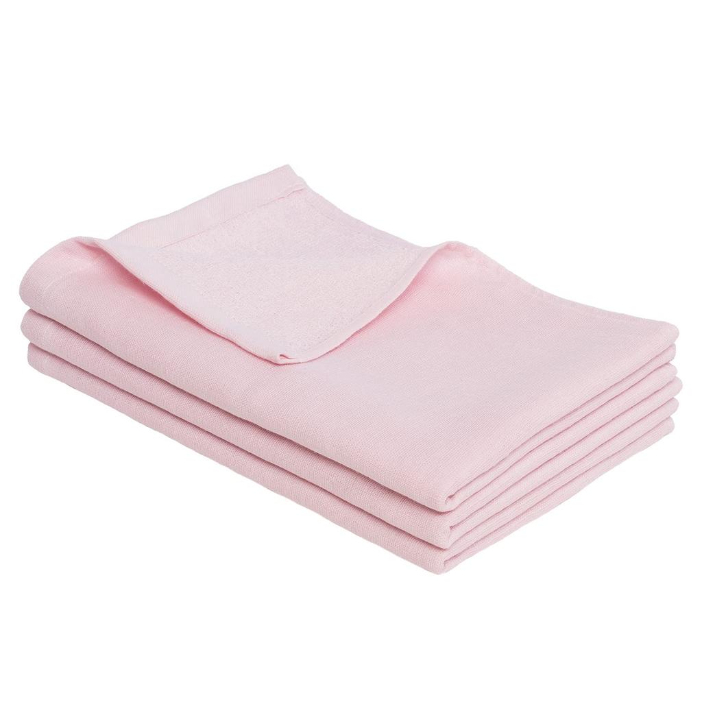 Bloom Gauze Face Set of Senshu Cotton Japanese-Made Towels, 3, Speed-Dry Towels, Quick-Drying, Lightweight, Thin, 100% (Baby Pink)