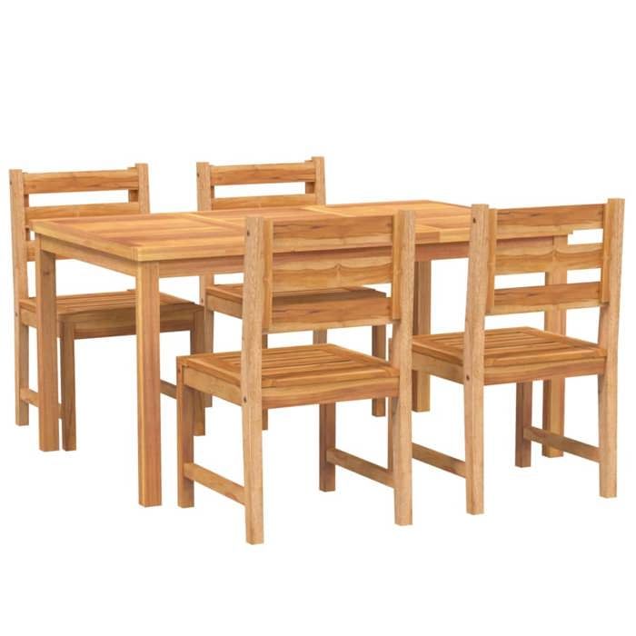 VidaXL Ensemble à manger de jardin 5pcs Bois de teck massif, meubles de jardin, meubles d'extérieur, table et chaise de 3157185