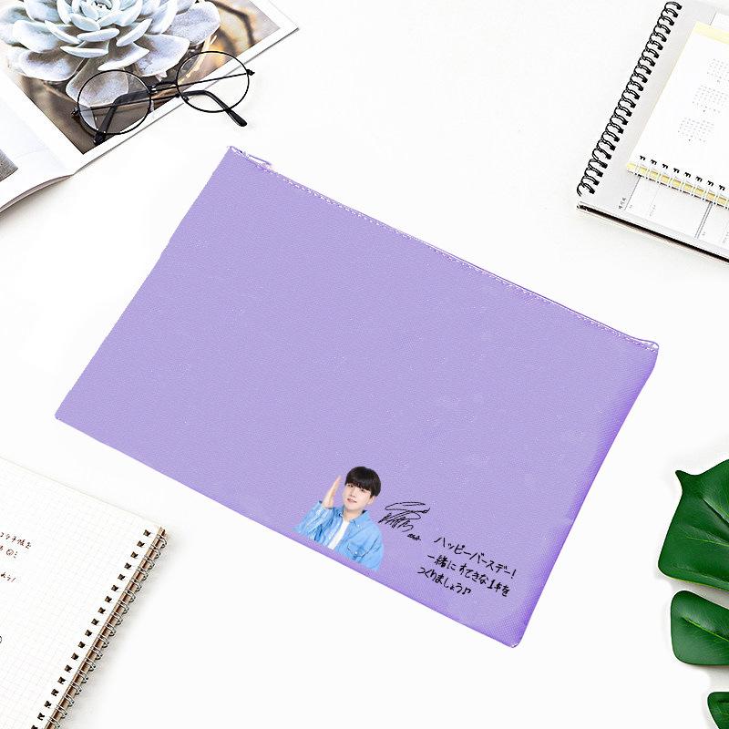 BTS Zippered Document Bag, Stationery Organizer, Celebrity Support Pencil Case/makeup Bag