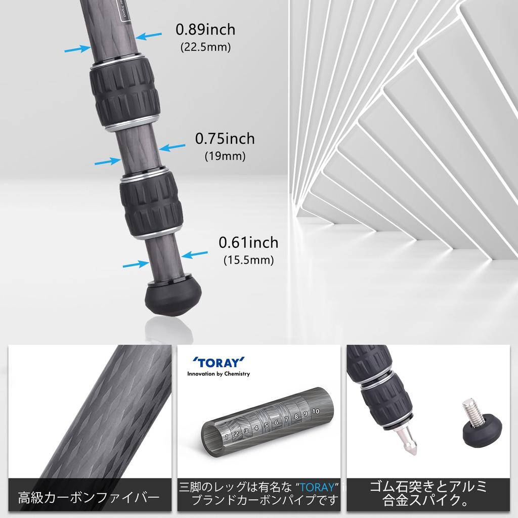 VIELKNOV Carbon Low Center von Kugelkopf und umschriebenen Zentrum Einfach zu Tabletop Kamera Video Kompatibel mit 3 Tier Last Kapazität Lagerung Tasche Für