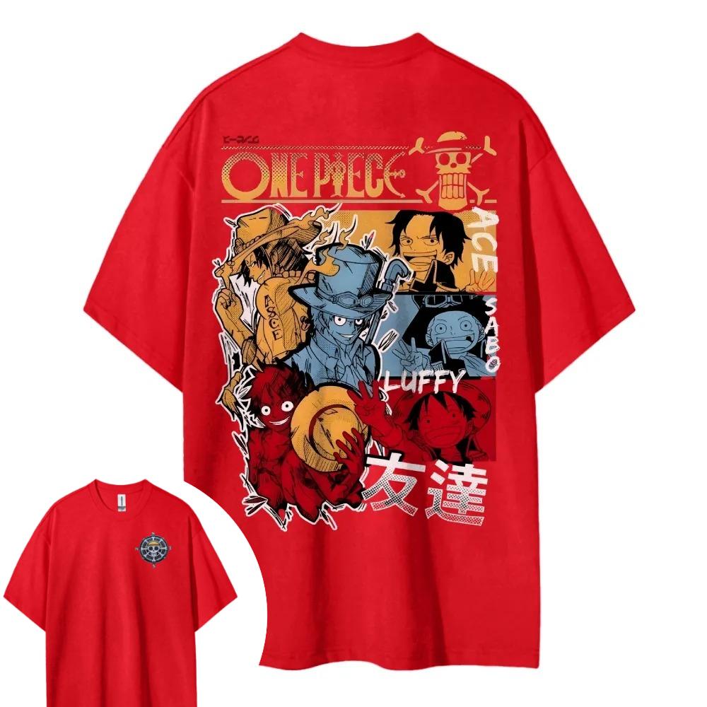 ONE PIECE Three Brothers Short Sleeve Mens and Womens Same Comfortable Short Sleeve Couples Casual Short Sleeve Popular Top