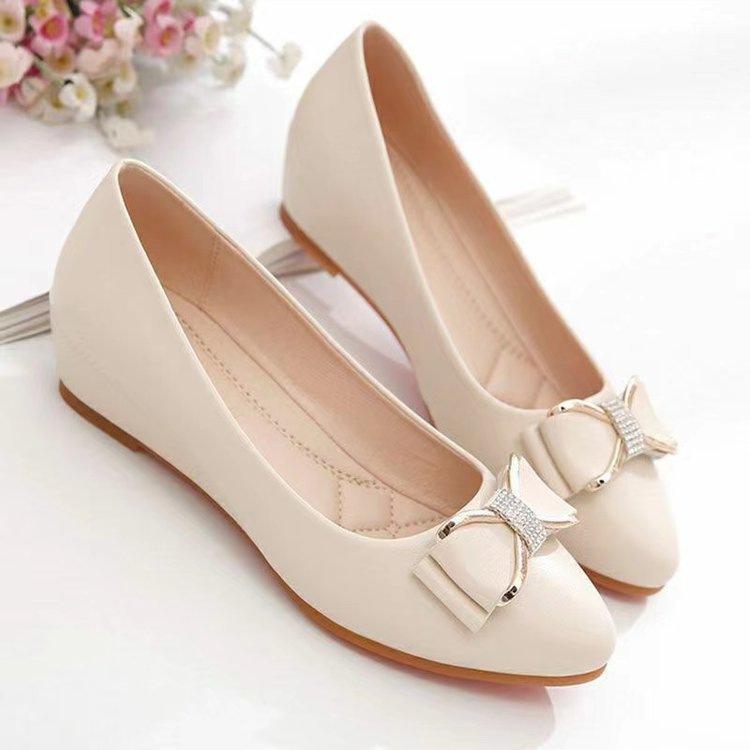 Popular shallow mouth Doudou single shoes women's 2025 autumn new flat-bottomed women's casual pregnant women's non-slip work small leather shoes