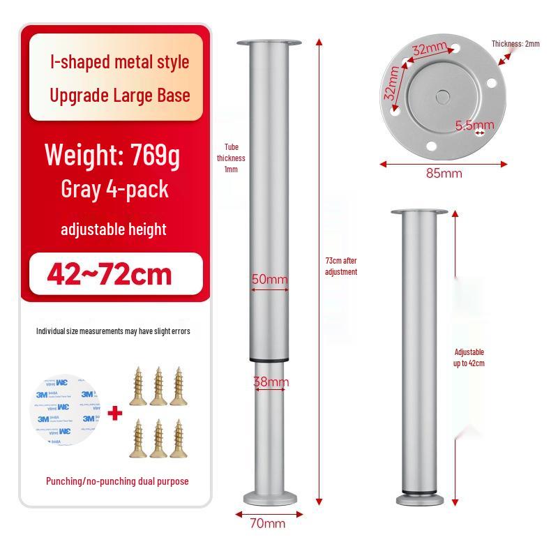 Adjustable Furniture Support Leg for TV Cabinets, Counters, Coffee Tables, Sofas, and Beds