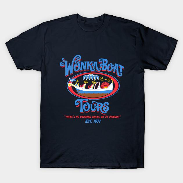 Men Black Print T-shirt Chocolate Factory Boat Tours No-Cut Transfer Paper Print Cotton Tshirt L тёмно-синий