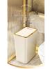 Large Capacity Narrow Push-Top Trash Can with Lid for Bathroom and Toilet