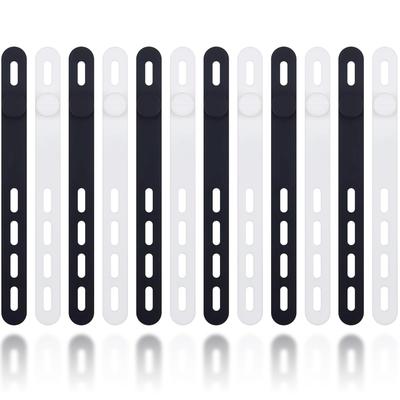Set de 12 Legături de Cablu Reutilizabile din Silicon Meltryllis, Legături Elastice pentru Cabluri pentru Organizarea și Securizarea Cablurilor USB, de Căști și Electrice, Ideal