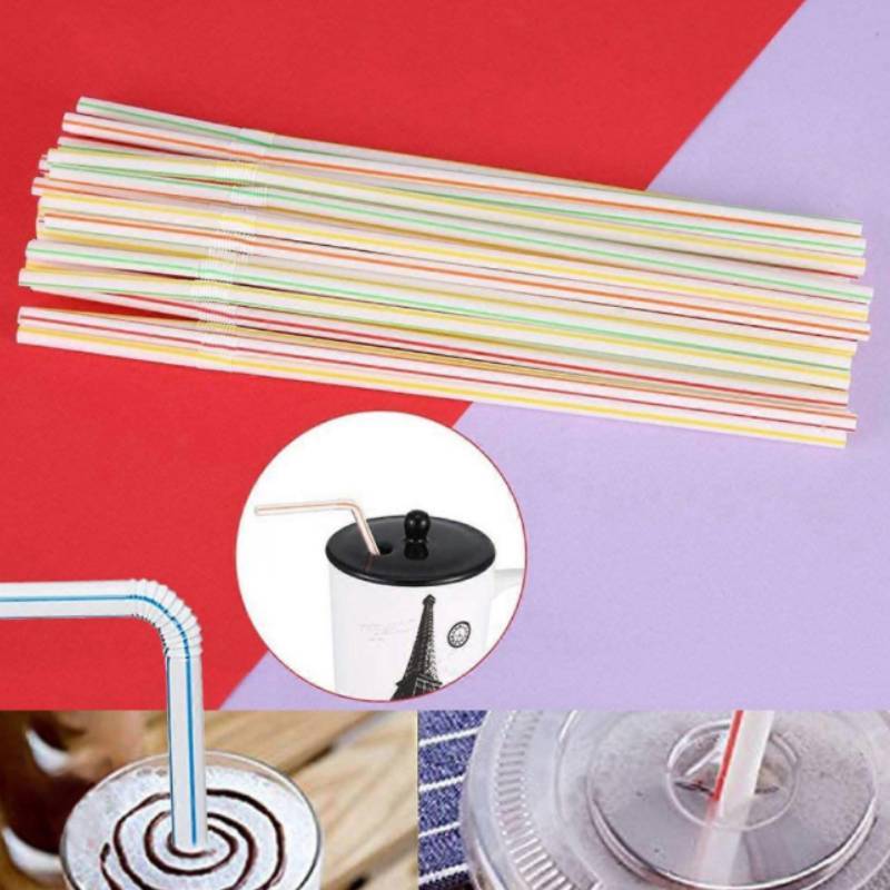 Plastic Drinking Straws 100pcs Colorful Bendable Beverage Party Supplies For Weddings And Events