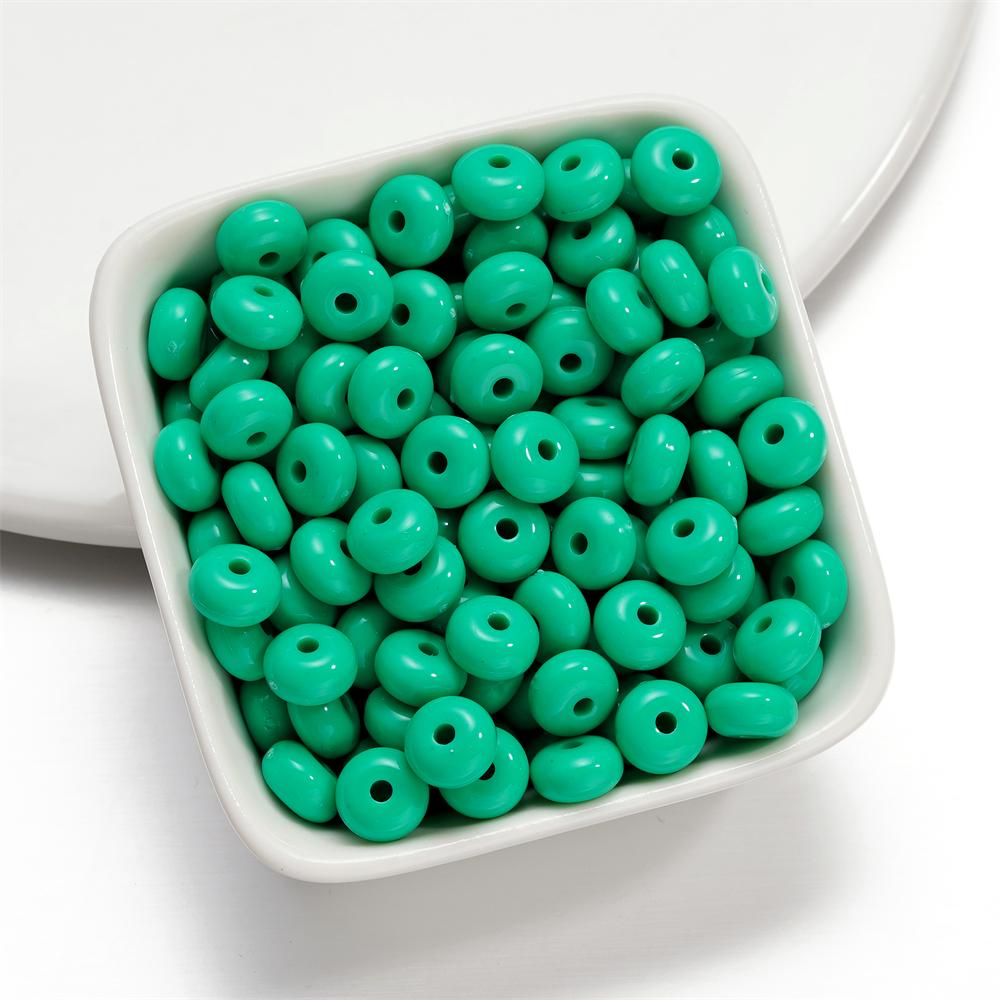 50pcs/Lot Acrylic Oblate Beads 8mm Flat Round Spacer Loose Bead for DIY Necklace Bracelet Jewelry Making Accessories