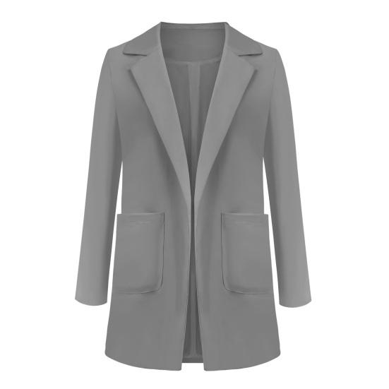 

Блейзер с отложным воротником, тонкий однотонный женский осенний модный блейзер для повседневного использования 2XL
