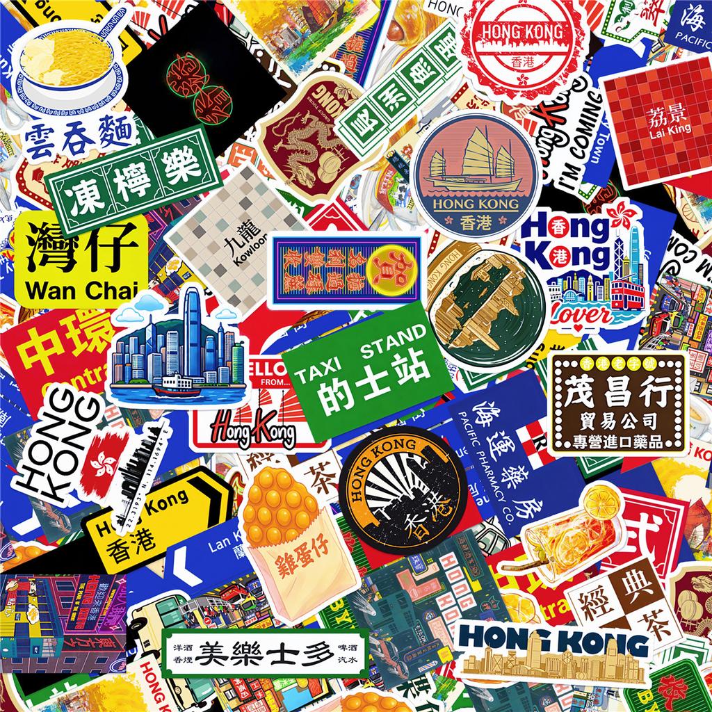 140Pcs/Set HongKong Travel Mini Diary Manual Stickers DIY Scrapbooks Album Decor Decals Stickers