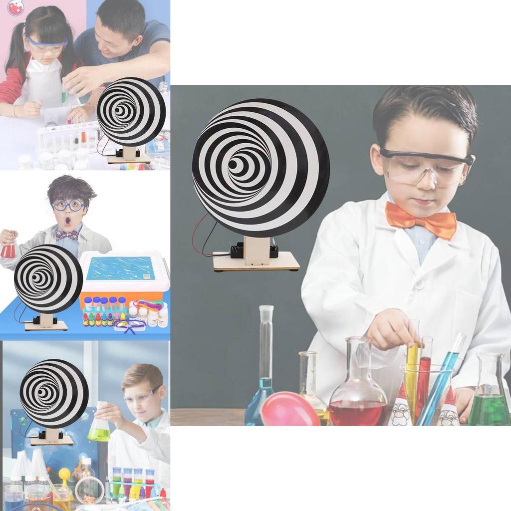 Kids Diy Optical Illusion Doodle Spinner School Learning Toy Customizable Wooden Material