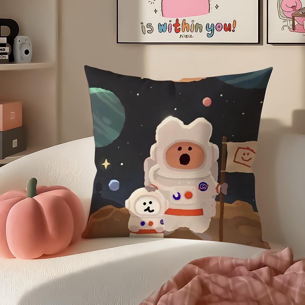 Cute Chubby Korean Cartoon DDinotaeng Cushion Cover Pillowcase Short Plush Invisible zipper Room Sofa Cushion Cover