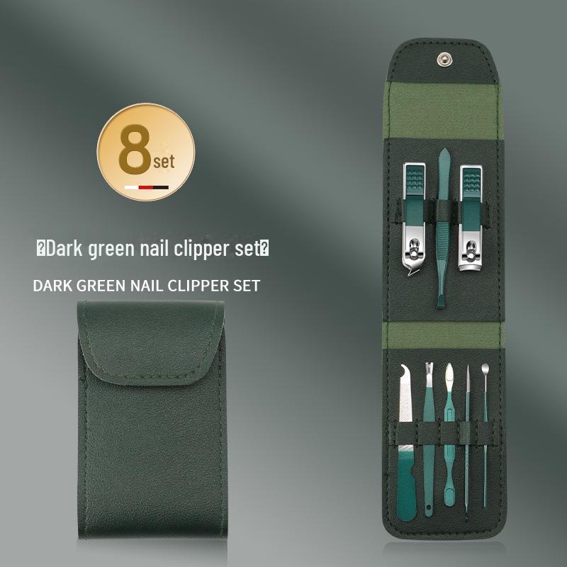 20-Piece Dark Green Stainless Steel Nail Clipper & Manicure Set