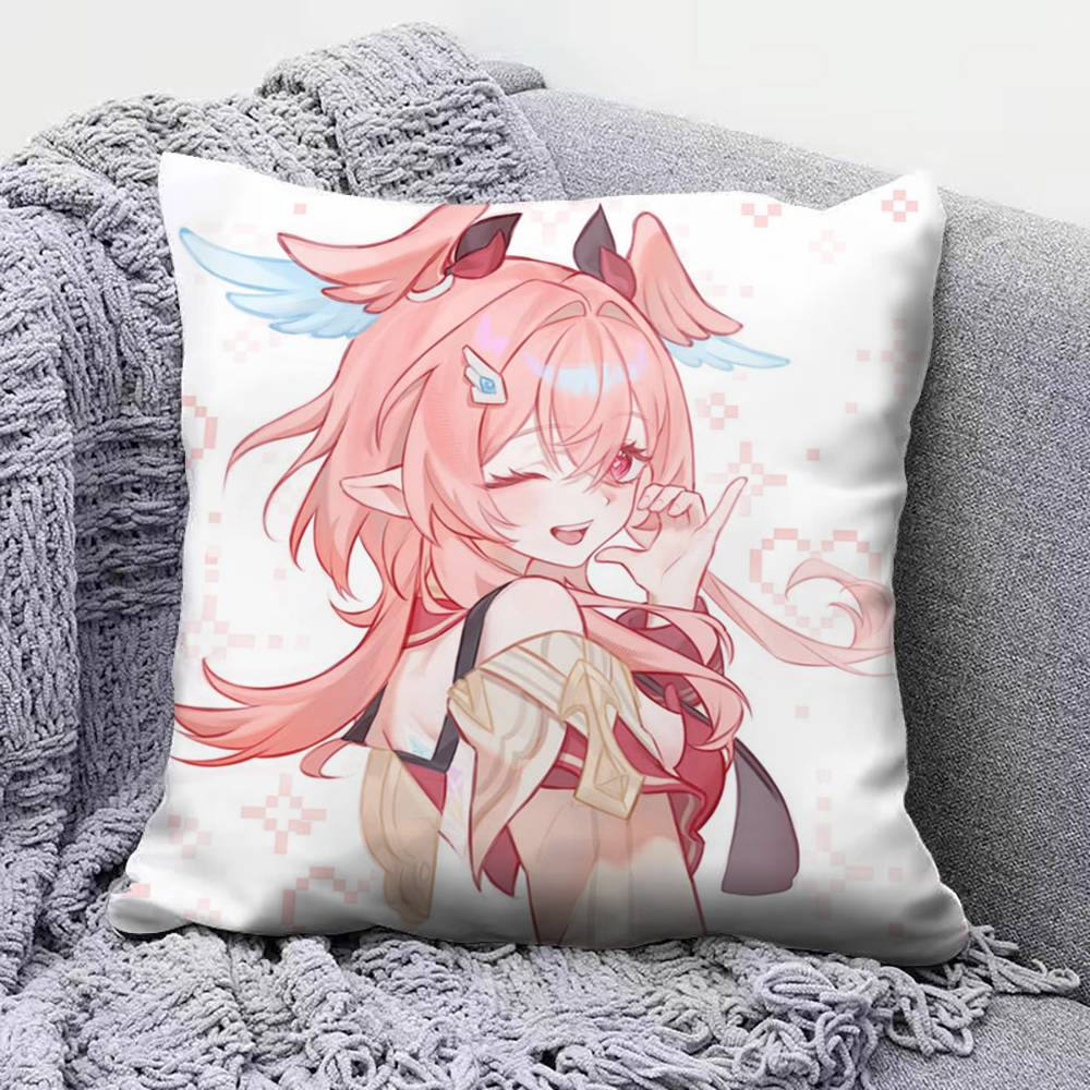 Linnea Cute Genshin Impact Home Sofa Cushion Covers and Aecorative Custom Pillow Covers 30x30 cm