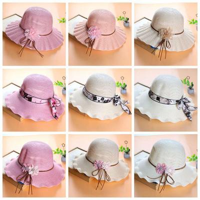 Women's Summer Sun Protection Straw Hat with Face Covering - Breathable Korean Style Beach Hat