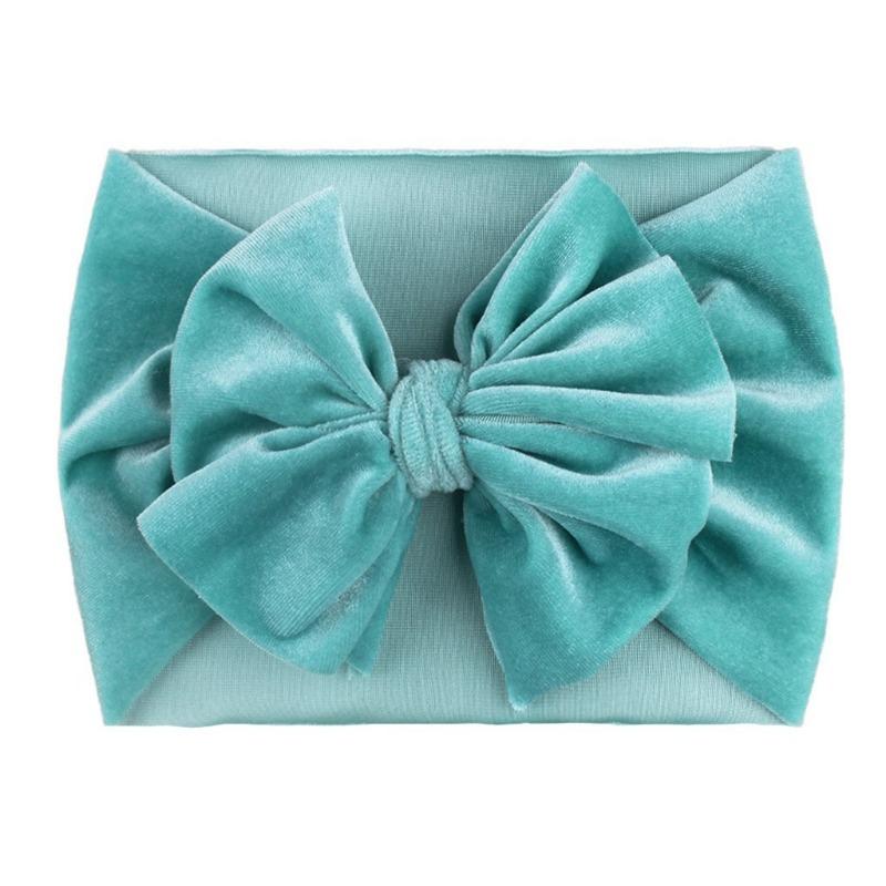 New summer baby golden velvet headscarf, children's double bow headband, comfortable baby hair accessories