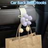 Space Saver Tulip Flower Car Hooks Leather Car Hanging Hook Multipurpose Car Back Seat Hooks  SUV