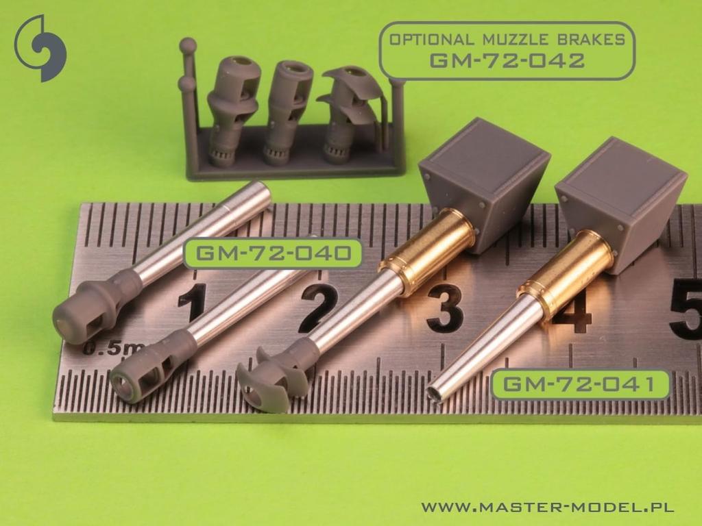 Master Model II wojny światowej niemieckiego działa StuH 42 z hamulcem wylotowym i jarzmem, haubica szturmowa, plastikowe części do modelu 1/72 10,5 cm L/28 (dla 42) GM-72-040 (Zbiornik)