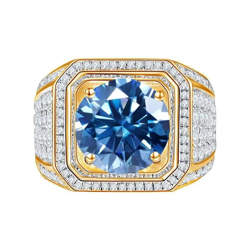 Bague Ringen Súprava zo sterlingového striebra S925 s 2CT moissanitom Nový kreatívny dominantný pánsky hviezdicový prsteň
