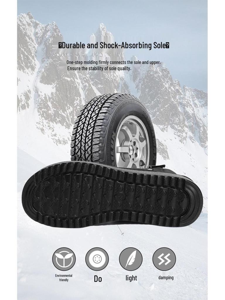 Women's Winter Fleece-Lined Long Snow Boots - Cotton, Polyurethane, Warm and Thickened for Outdoor Sports