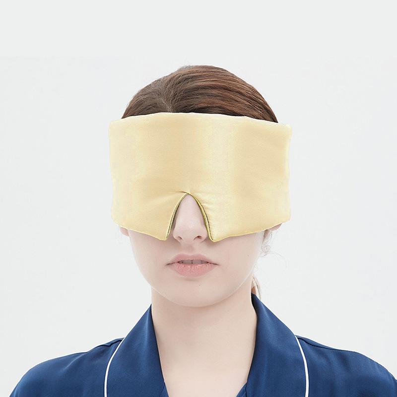 Portable Light-Blocking Imitation Silk Eye Mask - Comfortable, Breathable Sleep Mask for Travel and Lunch Breaks Full Surround Large Eye Mask шампанского