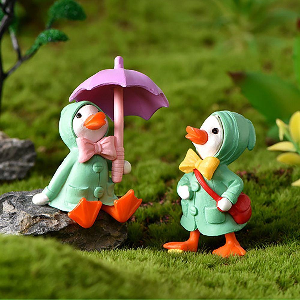 Animal Raincoat Duck DIY Decor Cartoon Ornaments Micro Landscape Cake Decoration Miniature Figurine