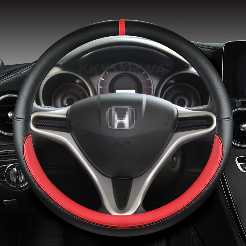 PU Leather Car Steering Wheel Cover For Honda Fit Jazz City 2009-2013 Insight 2010 -2014 Civic 2004-2014 Auto Accessories FVR0