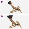 Lounge Chair 2 Pcs 3 Position Solid Eucalyptus Wood Black