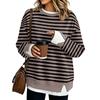 Damen Locker geschnittenes Langarm-Sweatshirt mit Streifen und Look