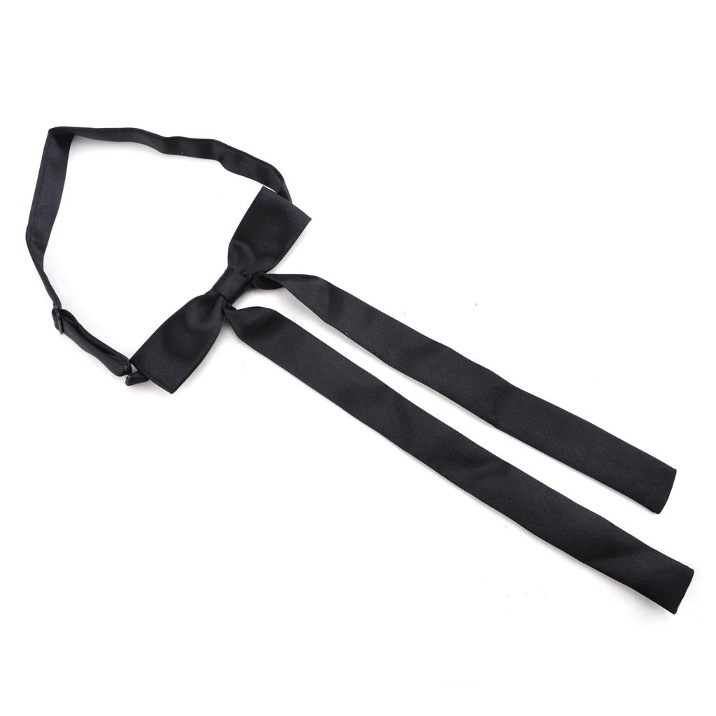 [Top Tie] Ribbon Necktie for Women and Men, Black, Adjustable, Easy to Put On and Take Off, Unisex