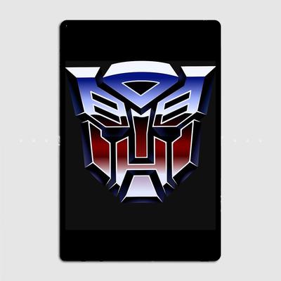 Autobots Optimus Prime LOGO Klassisches Metallposter Schild Sporthalle Garage Club Wandbild Vintage Bar Wand Raumdekoration Heimdekor