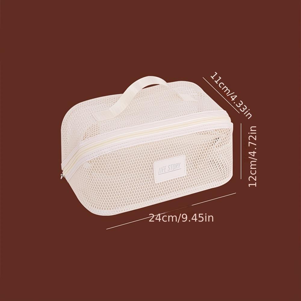 1PC Mesh Visible Makeup Bag, Large Capacity Handheld Toiletry Bag, Travel Cosmetic Storage Pouch Portable Beauty Organizer