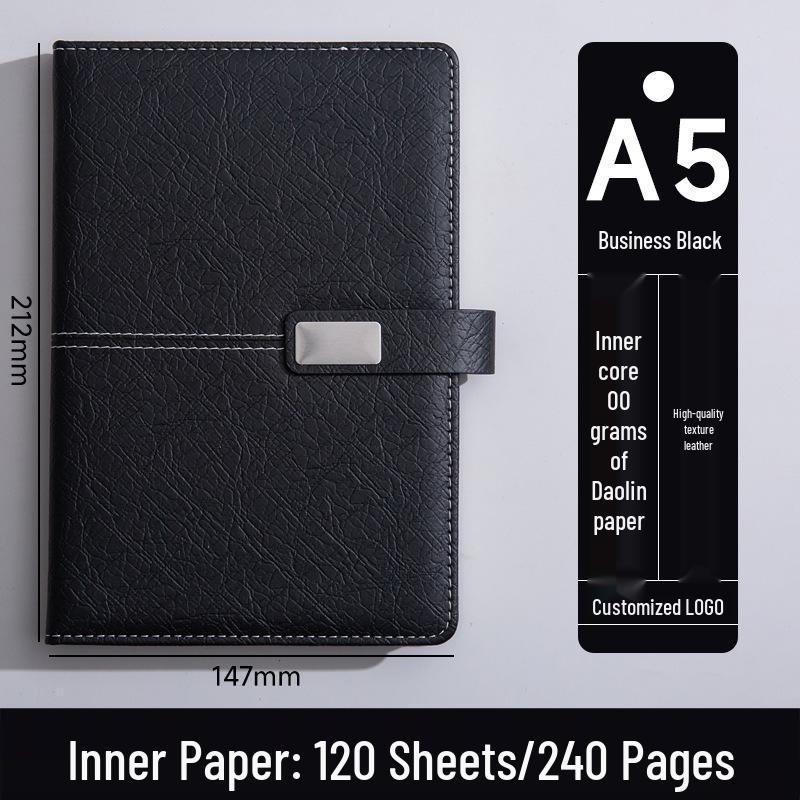 High-End A5 Business Notebook Gift Set: Customizable Logo, Thick Notepad for Meetings and Learning