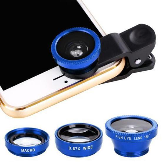 3 in 1 Camera Fish Eye Mobile Phone Macro Super Wide Angle Lens