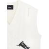 We11done Ss23 Pattern Print V-Neck Knitted Vest Unisex vests Ivory WD-KV1-23-617-U-IV
