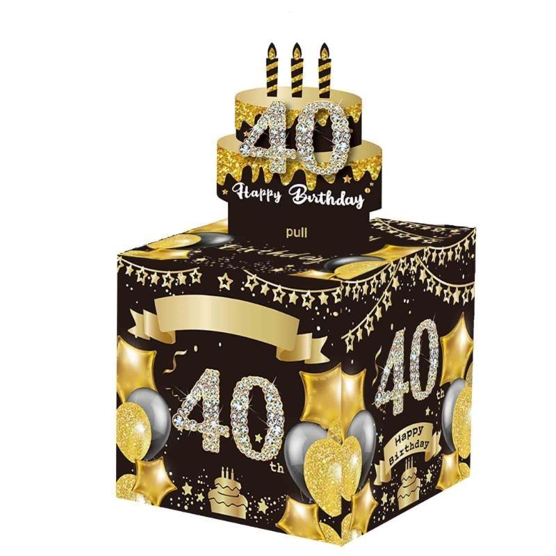 

652F Creative Cash Gift Box with Transparent Bags for Any Age Birthday Party Supplies