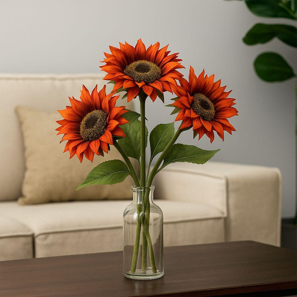70cm Oil Painting Sunflower Flower Handmade Silk Fake Flowers  Home Decoration